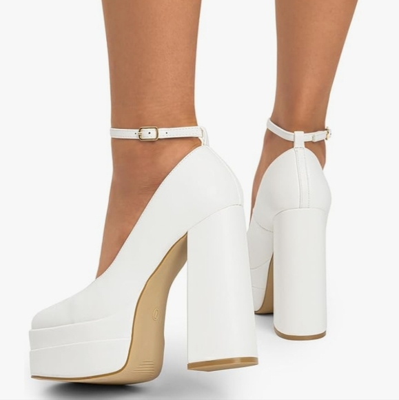 White Platform Heels New - Picture 7 of 16